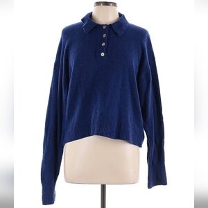 J. Crew Women's Deep Blue V-Neck Sweater